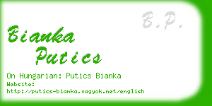 bianka putics business card